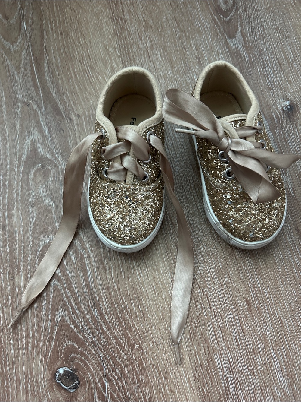 Felix and Flora Gold Sparkle Shoes